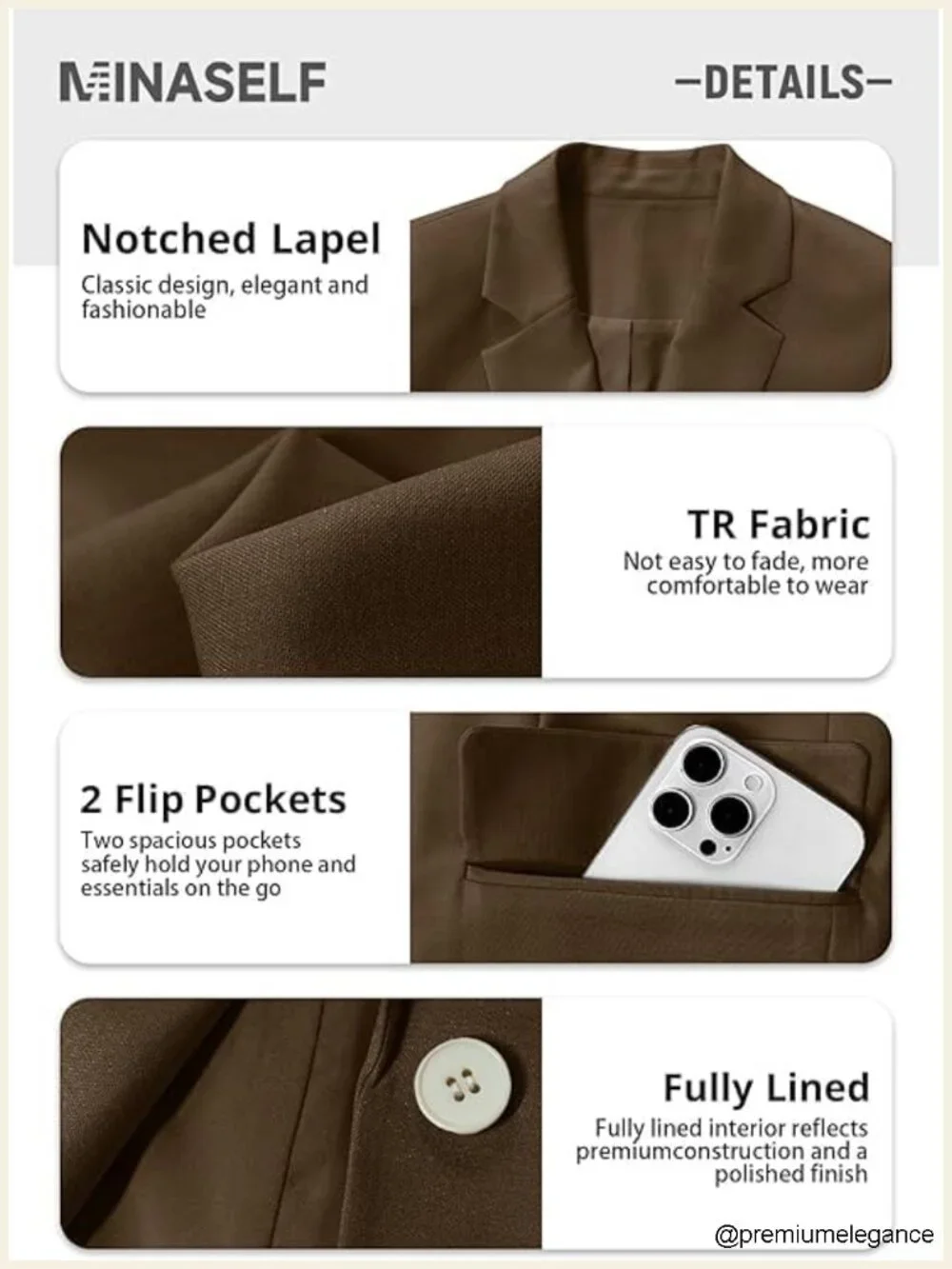 Oversized Blazer with Belt Lightweight Polyester Business Casual Notch Lapel